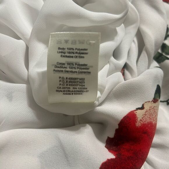 Aritzia Wilfred Sabine Dress White Red Green Floral Pockets Size Medium - Picture 10 of 11